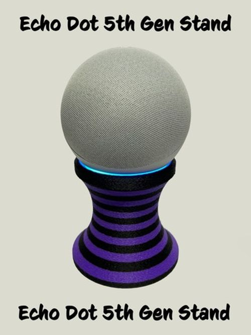 Custom Designed Stand 3 For Amazon Echo Dot 5th Gen Black - Purple Height 9.5 cm