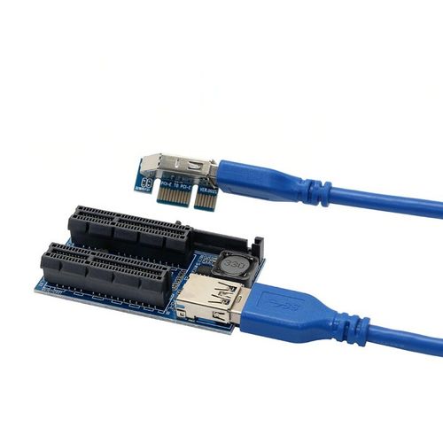 PCIE PCI-Express X1 to Dual 4X Adapter Extension cable Riser Cable PCIe x4 x8X16 — image 3