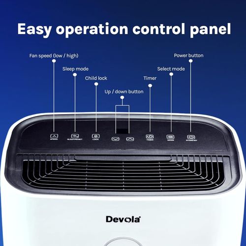 Devola Dehumidifier Low Energy Quiet Laundry Drying Mode Dust Filter For Home — image 7
