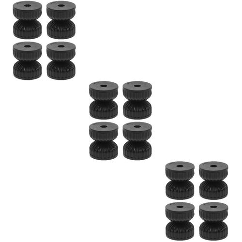 12Pcs Reusable Bed Frame Wall Stoppers Adjustable Bed Anti Shake Support Black — image 4