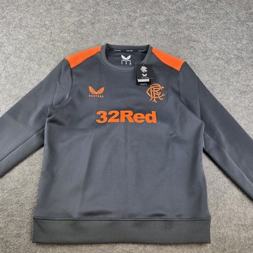 Official Rangers FC Castore Women's Training Sweatshirt Grey Orange Size 12 BNWT