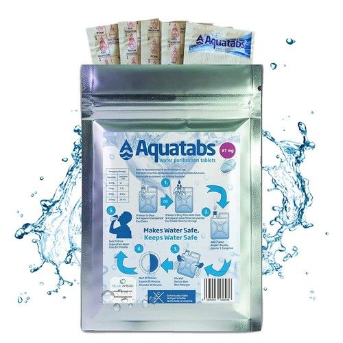 Water Purification Tablets NaDCC 67 MG x 50, 1 Treatment Tablet = 10 litre