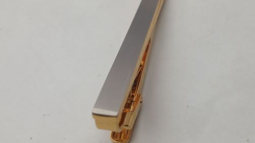 Givenchy Tie Clip Bar Brushed Steel Gold Tn Vintage Mens Gift Boxed — image 6
