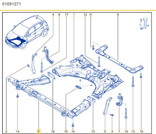 FRONT AXLE SUBFRAME RADIATOR SUPPORT BAR FOR RENAULT CAPTUR (2013-2020) — image 4