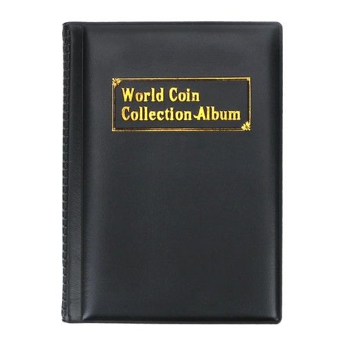 COIN ALBUM for 120 coins perfect for 50p £1 £2 COINS FOLDER BOOK COLLECTOR Black