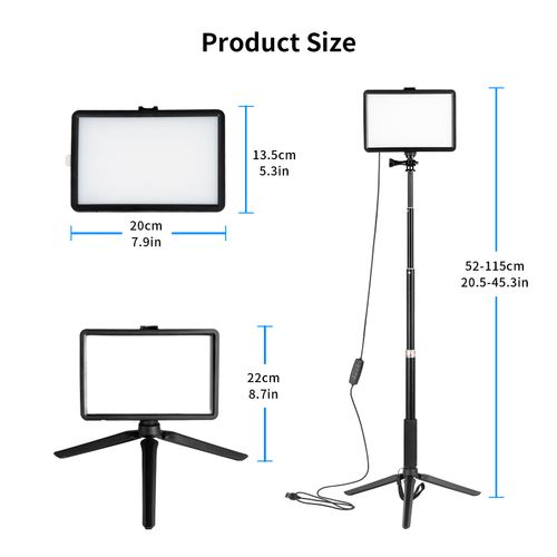 2PCS 8" LED Video Lighting Kit Light Photography Studio Photo Lamp Live 1m Stand — image 11