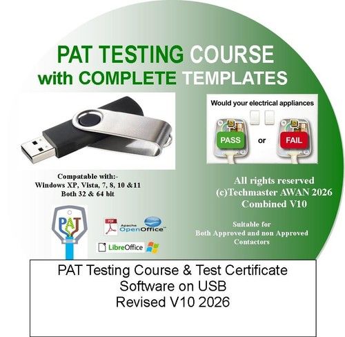 Pat Test Testing Stick C & G Electrical Training Course + Videos Regs USB STICK
