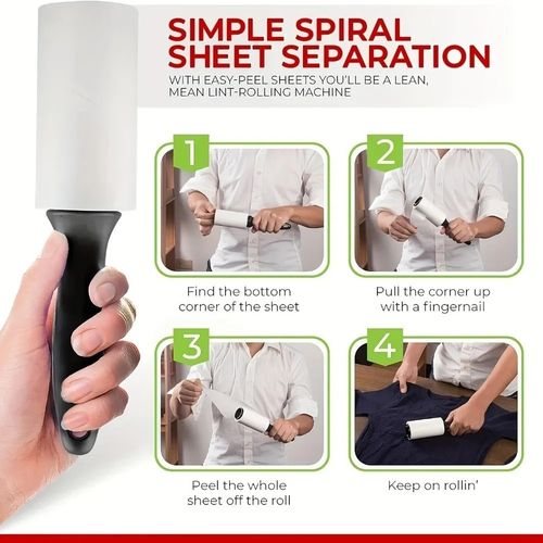 5 X Lint Roller Refills Rolls Clothes Fluff Dust Pet Hair Remover Sticky Laundry — image 4
