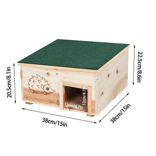 Eco Friendly Wooden Hedgehog House Gerbil Hamster Rat Hibernation Shelter Hutch — image 10