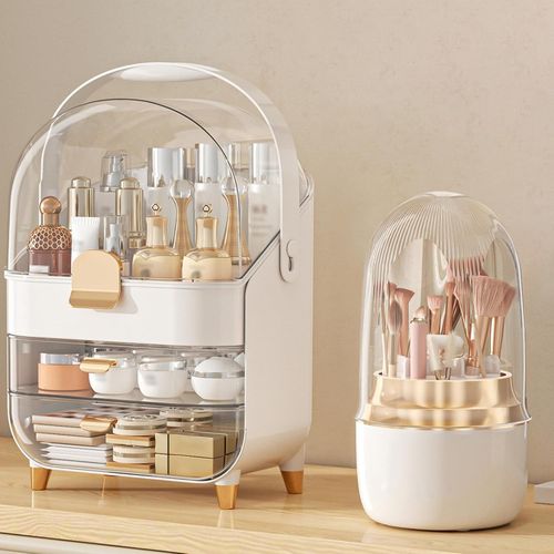 Cosmetics Vanity Organizer Drawer Storage Box Lipstick Brush Holder Display Case — image 1