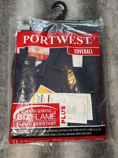 Portwest BizWeld Executive Coverall XL - Navy Flame Resistant Boilersuit BNIP
