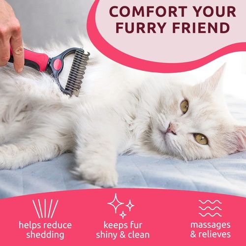 Professional Pet Dog Cat Comb Brush Dematting Undercoat Grooming Comb Rake Tool — image 4