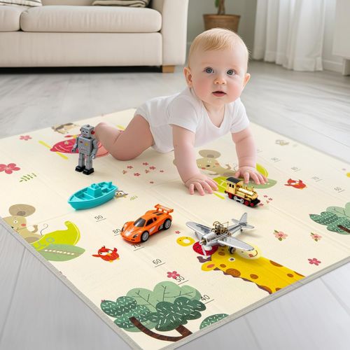 Reversible Baby Play Mat Foldable Waterproof Large Soft Foam Crawling Mat NonTox — image 2