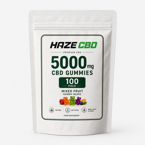 CBD Gummies THC-Free Haze CBD 5000mg Bear Gummies | Broad Spectrum 100 Gummies