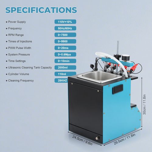Fuel Injector Cleaner Tester Ultrasonic Heating Cleaning Machine 2000ML Petrol — image 11