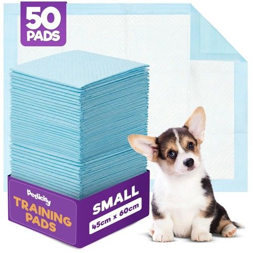 Petlicity Puppy Training Pads 50 100 150 Pack Small Medium Large Sizes