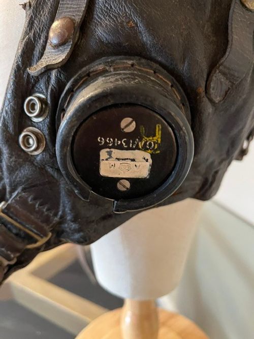WW2 RAF First Pattern C Type Leather Flying Helmet Aircrew Pilot Original — image 7