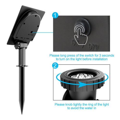 RGB Solar LED Submersible Spot Lights Lamp Garden IP68 Pool Pond Underwater UK — image 6