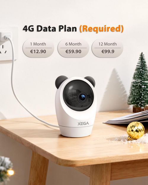 Xega 4G LTE Indoor Security Camera No WiFi, SIM Card CCTV 24/7 Recording White — image 7