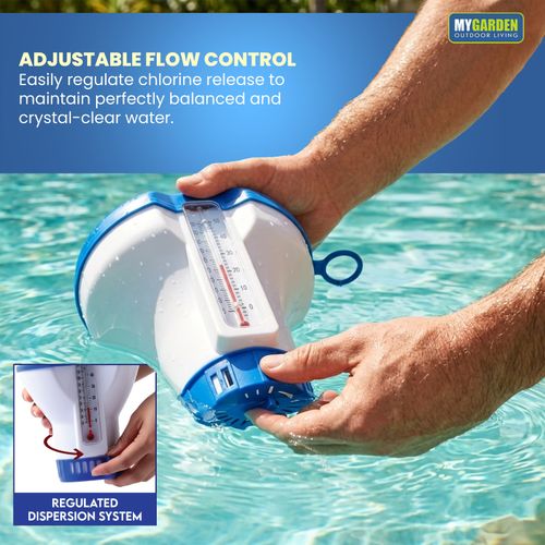 Floating Pool Chlorine Dispenser With Built In Thermometer Pools Hot Tubs Spas — image 7