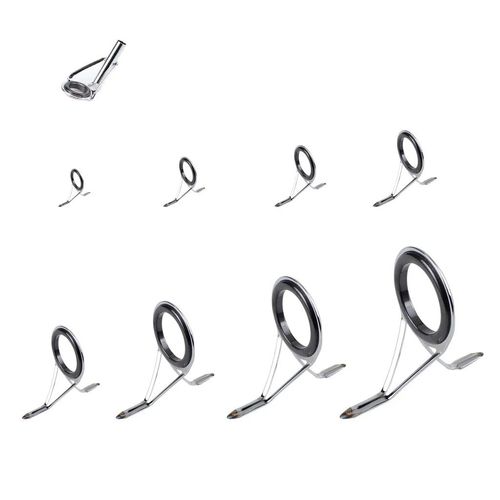 7Pcs Mixed Size Fishing Rings Pole Repair Line Guides Eye UK — image 4
