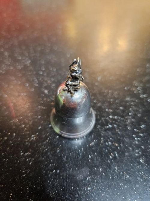 Vintage Sterling Silver Tooth Fairy/First Tooth Keepsake Bell. Gilt Fairy On Top