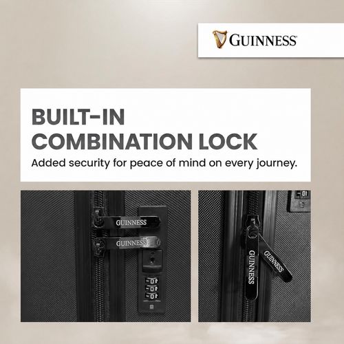 Guinness ABS Hard Shell Suitcase Travel Luggage, Combo Lock, Spinner Wheels — image 6