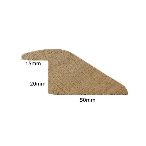 Solid Oak Large Ramp Threshold / Door Strip 1 metre Length - 20mm rebate — image 2