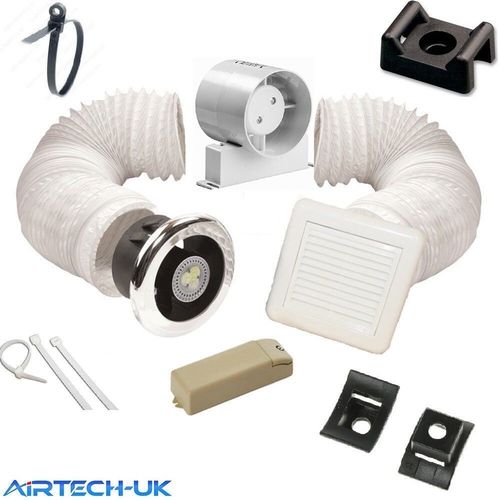 AirTech-UK - Inline Bathroom Extractor Fan Kit with Timer - FlowMax Essential — image 7