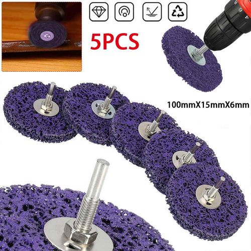 5Pcs 4'' Poly Strip Disc Wheel Paint Rust Removal Clean For Angle Grinder 100mm — image 1