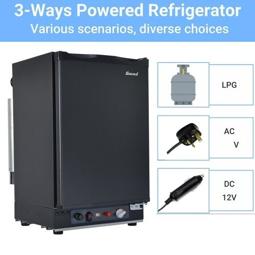 SMAD Propane Gas Refrigerator LPG/12V/240V 3-Way Fridge Camper Off-grid Villa