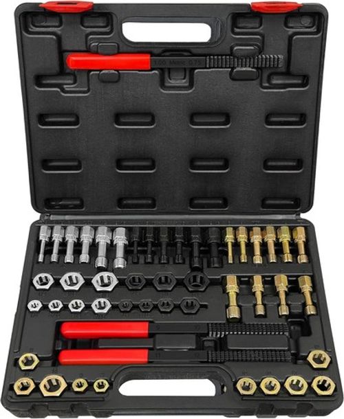 49PCS Thread Repair Chaser Tool Thread Restorer UNC UNF Metric File Tap Die Kit