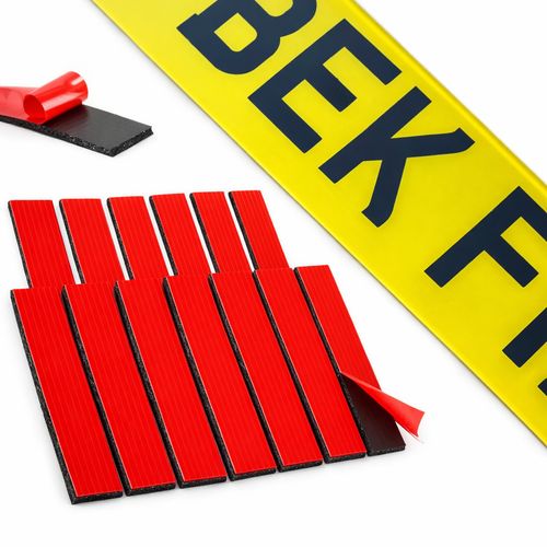 Number Plate Sticky Pads Heavy Duty THICK Double Sided Adhesive 10 Pads BEK-FIX® — image 1