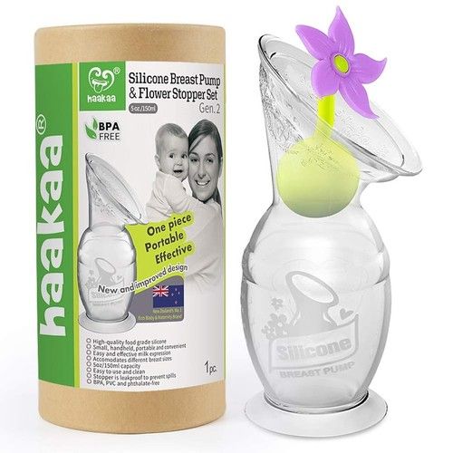 Haakaa Generation 2 Silicone Baby Breast Pump 100ml With Stopper Manual UK