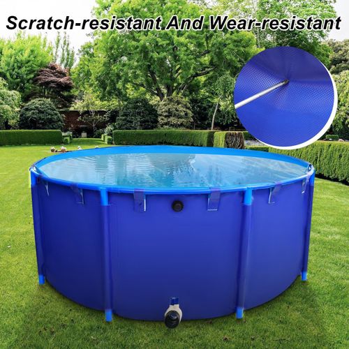 Above Ground Commercial Grade Round Heavy PVC Fish Ponds for Outside Blue — image 9