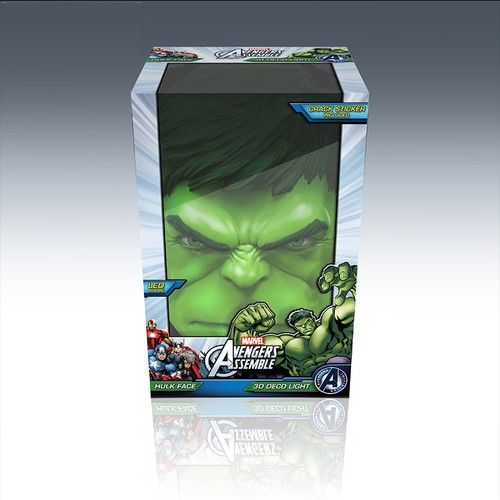 3D FX Deco Led Night Light Hulk Mask / 3D Hulk Fist Wall Mounted Design -Choose