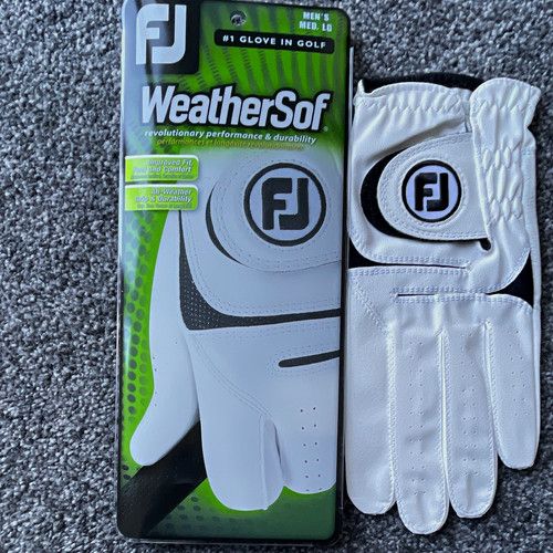 FootJoy WeatherSof Men's Golf Glove Medium/Large Left Hand White/Black Leather