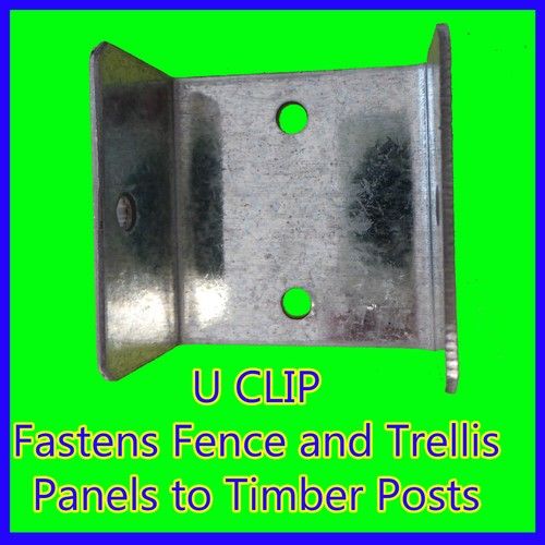 24 x Strong Metal U Clips 41mm Fastens Fence And Trellis Panels To Timber Posts