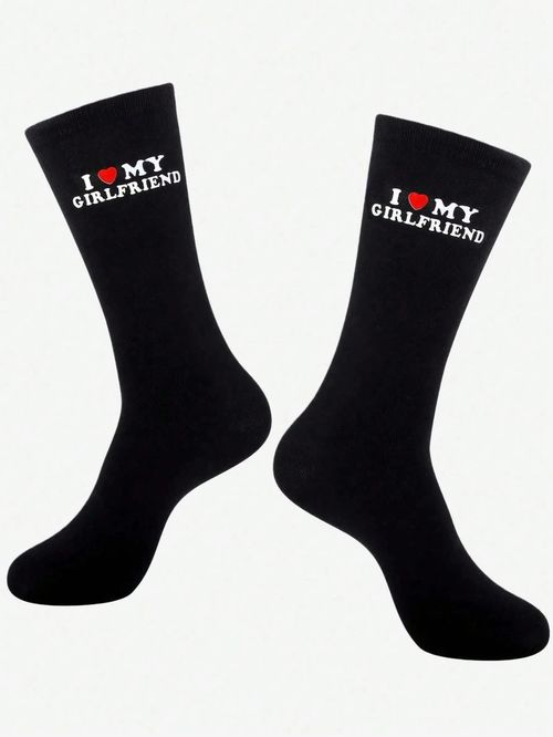 1 Pair “I Love My Girlfriend” Socks – Cute & Funny Gift for Boyfriend -UK — image 3