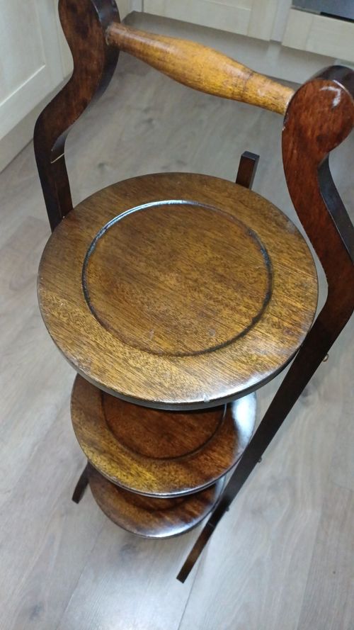 Edwardian Mahogany Oak Three Tier Cake Stand. Circa 1910. — image 7