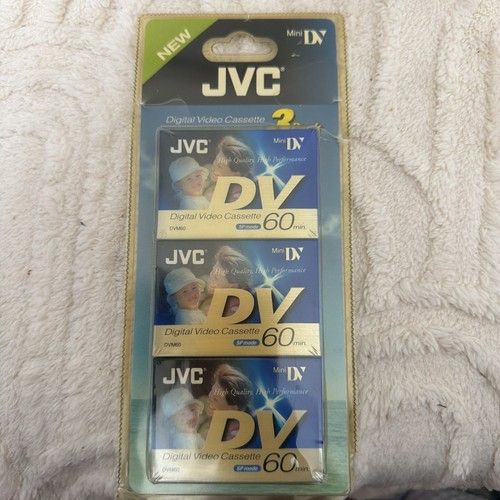JVC Mini Digital Video Cassette DV60, Mini DV Pack of 3, Brand New Sealed 