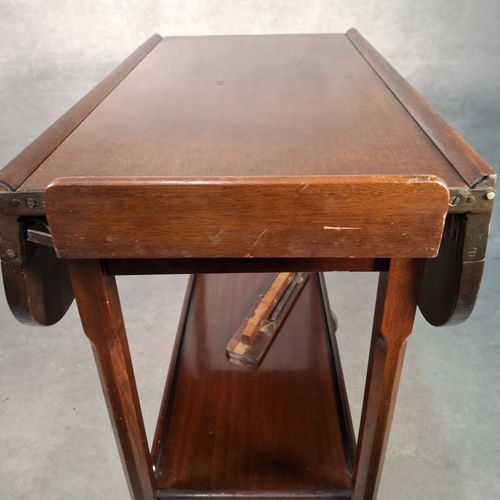 Drop Leaf Trolley Table Tea Drinks Cart Wooden Serving Table On Wheels Vintage — image 15