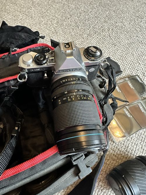 PENTAX ME Super - Black SLR Film Camera with Lens, Flash and Accessories — image 6