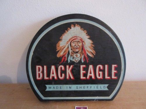 Vintage 1950s Black Eagle Sheffield Advertising Display Sign Hunting & Bushcraft