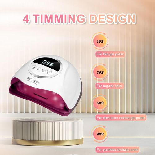 320W UV LED Nail Lamp with Smart Sensor & 4 Timer Settings for Perfect Gel Nails — image 5