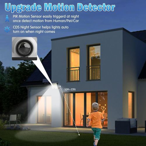 2PCS LED Solar Power PIR Motion Sensor Wall Light Outdoor Security Flood Lamp — image 4