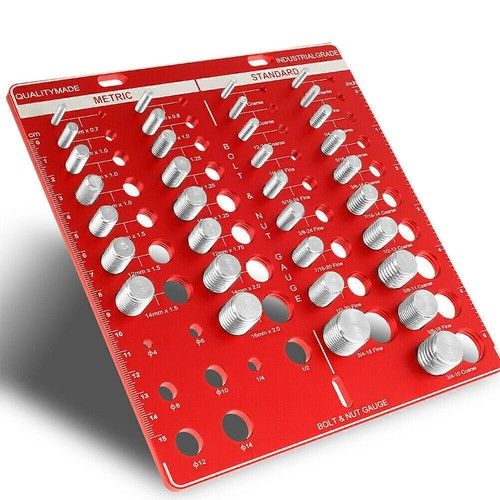 Nut and Bolt Thread Checker 34 Thread Identifier Gauge Inch Metric Screw NEW