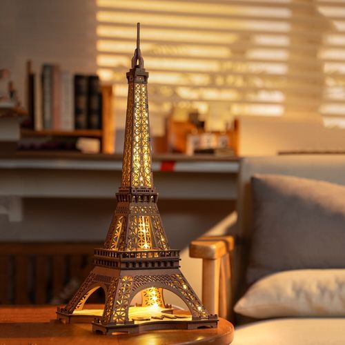 Rolife 4 lighting modes 3D Wooden Puzzle Eiffel Tower's Night DIY Model Toy — image 11