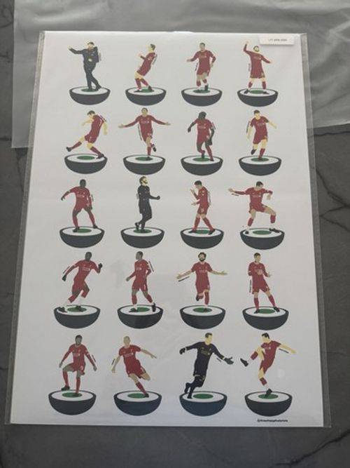 LFC Liverpool Football Club Subbuteo Style Football Art Print Klopp Christmas