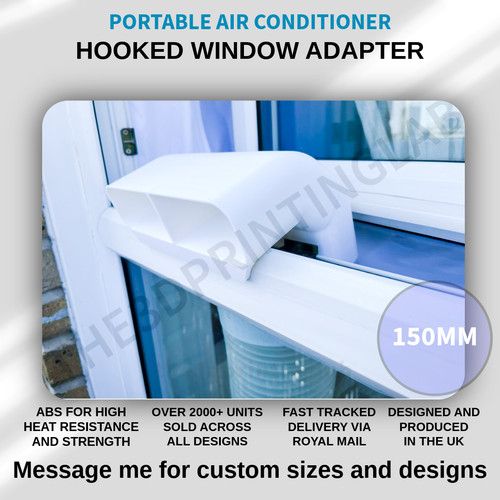 High Flow Air Con Hooked Window Vent Adapter AC 150mm 5.9" Air Conditioning